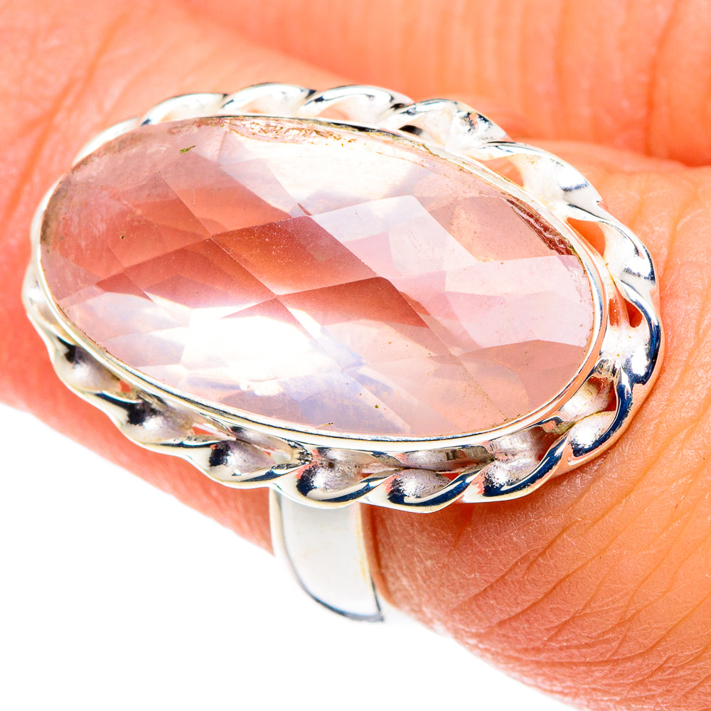 Rose Quartz Rings handcrafted by Ana Silver Co - RING90181