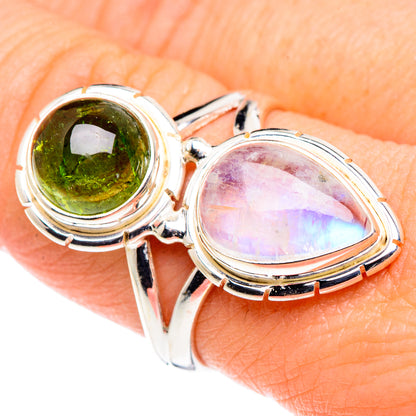 Rainbow Moonstone Rings handcrafted by Ana Silver Co - RING90207