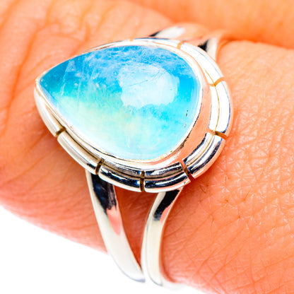 Rainbow Moonstone Rings handcrafted by Ana Silver Co - RING90210