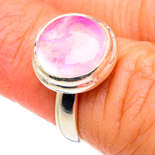 Pink Moonstone Rings handcrafted by Ana Silver Co - RING90214