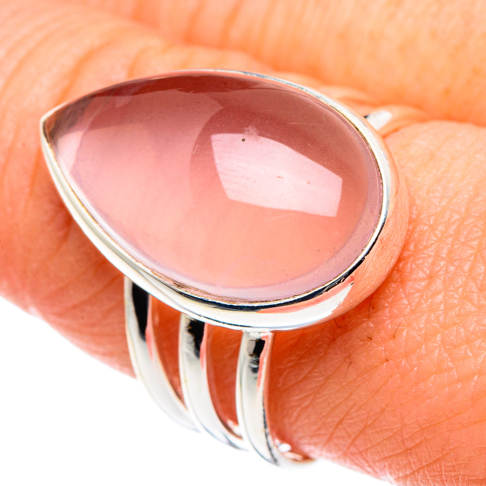 Rose Quartz Rings handcrafted by Ana Silver Co - RING90215