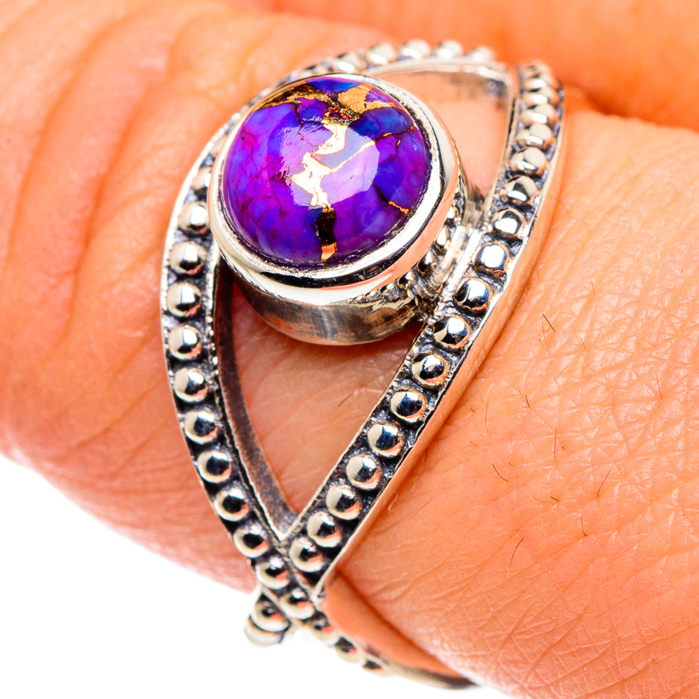 Purple Copper Composite Turquoise Rings handcrafted by Ana Silver Co - RING90219