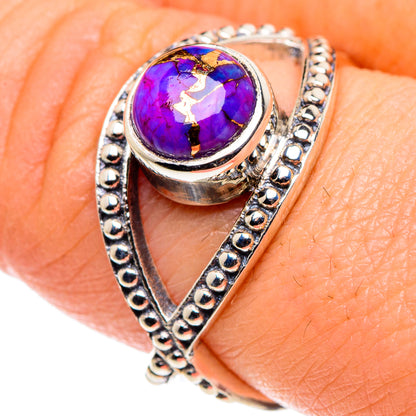 Purple Copper Composite Turquoise Rings handcrafted by Ana Silver Co - RING90219