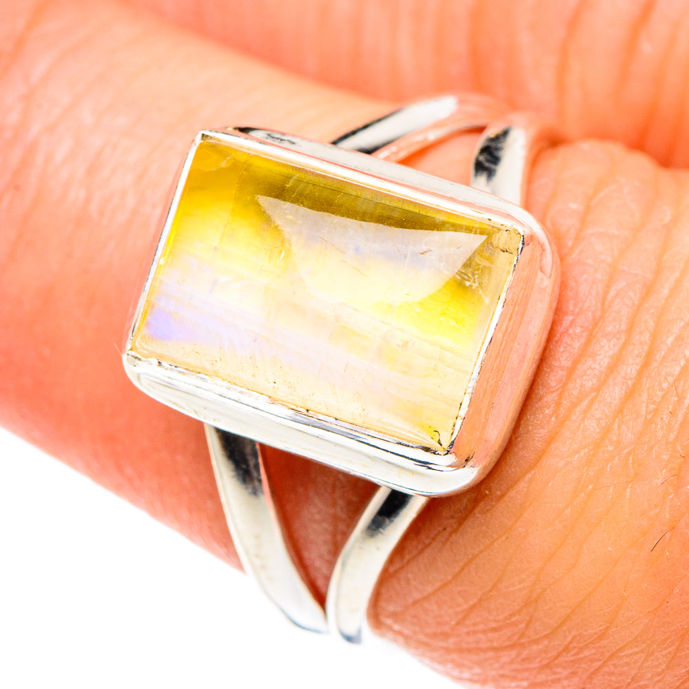 Yellow Moonstone Rings handcrafted by Ana Silver Co - RING90230