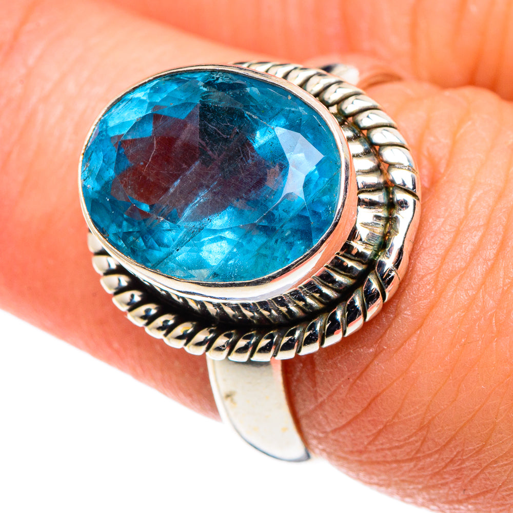 Blue Fluorite Rings handcrafted by Ana Silver Co - RING90236