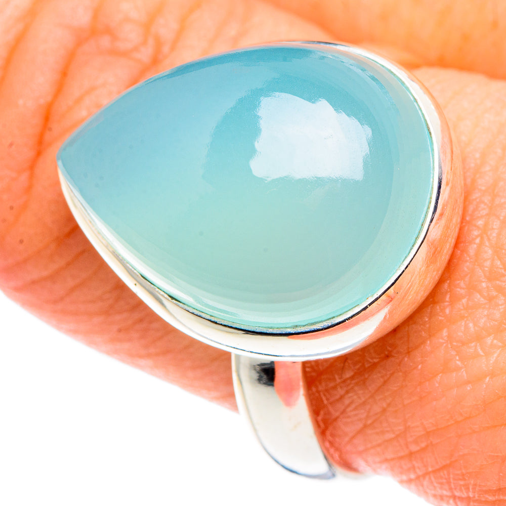 Aqua Chalcedony Rings handcrafted by Ana Silver Co - RING90237