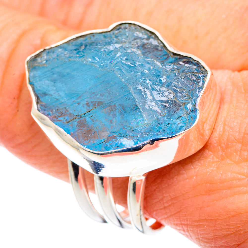 Aquamarine Rings handcrafted by Ana Silver Co - RING90240