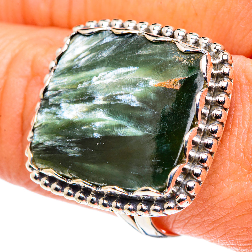 Seraphinite Rings handcrafted by Ana Silver Co - RING90248