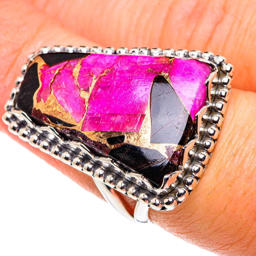 Purple Copper Composite Turquoise Rings handcrafted by Ana Silver Co - RING90259