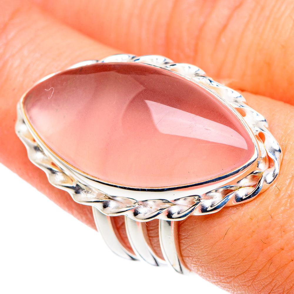 Rose Quartz Rings handcrafted by Ana Silver Co - RING90260