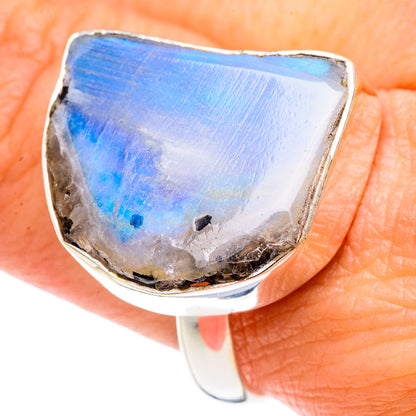 Rainbow Moonstone Rings handcrafted by Ana Silver Co - RING90271