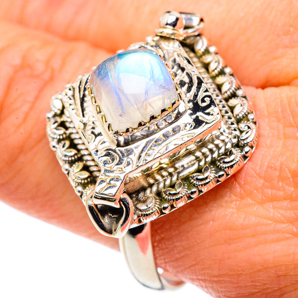 Rainbow Moonstone Rings handcrafted by Ana Silver Co - RING90272