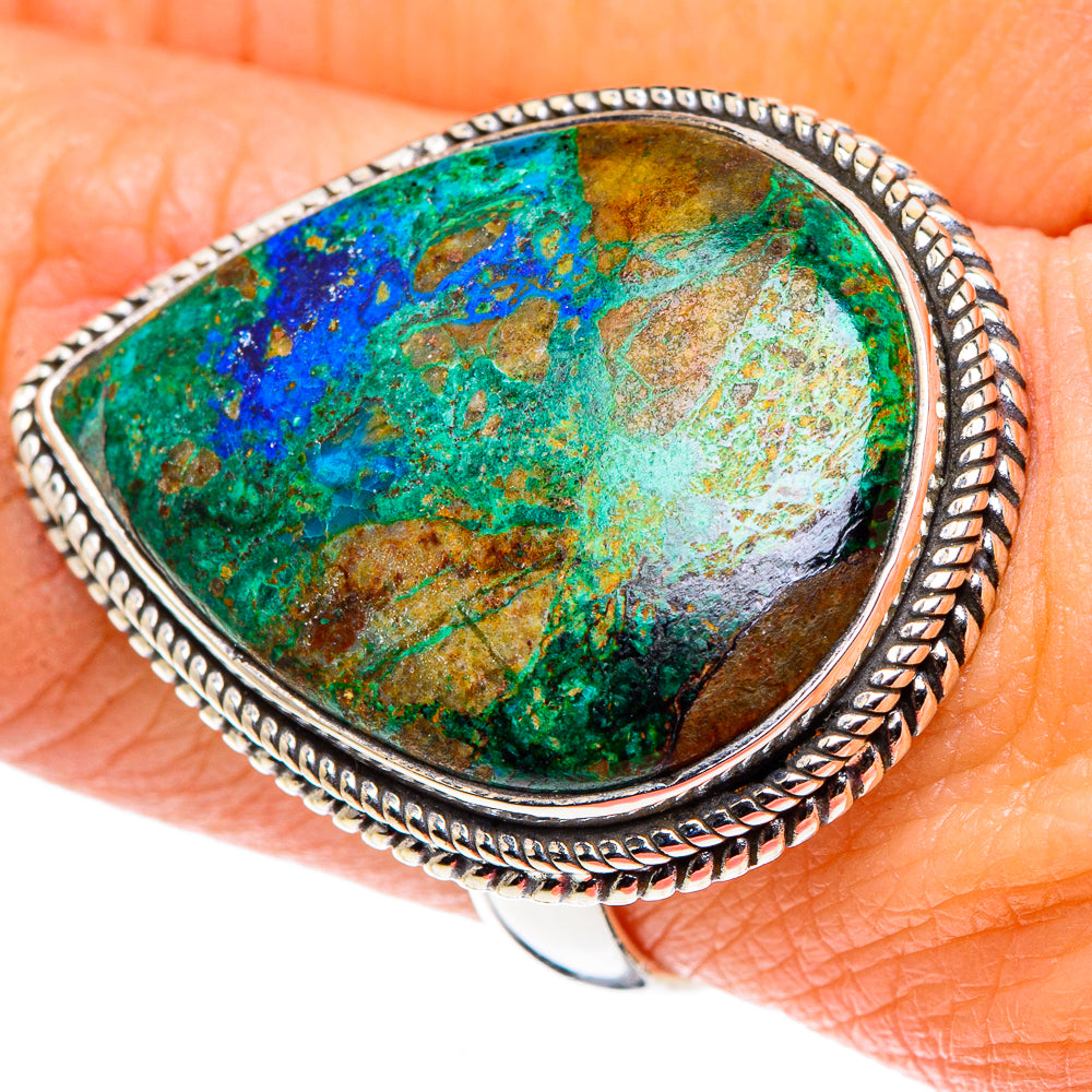 Azurite Malachite Rings handcrafted by Ana Silver Co - RING90274