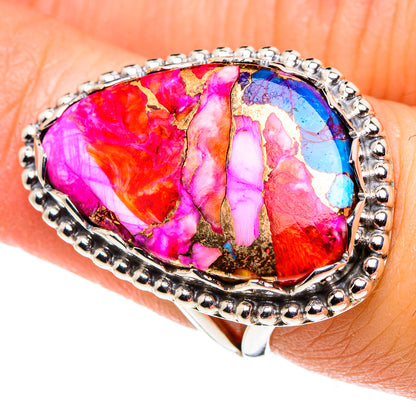 Pink Purple Copper Composite Turquoise Rings handcrafted by Ana Silver Co - RING90276