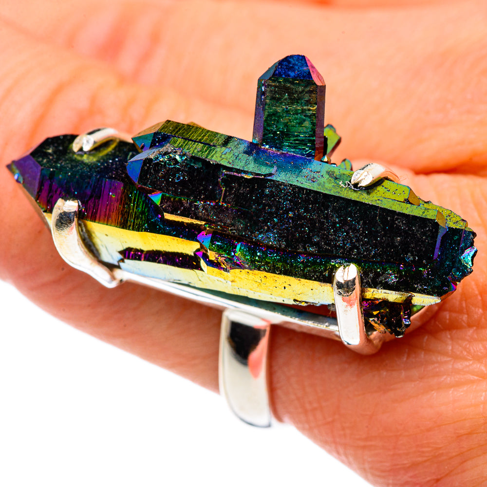 Titanium Sunshine Druzy Rings handcrafted by Ana Silver Co - RING90278