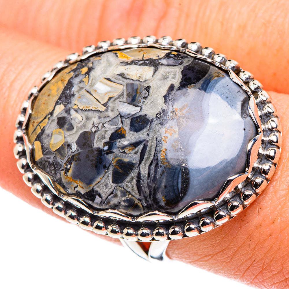 Pyrite Agate Rings handcrafted by Ana Silver Co - RING90289