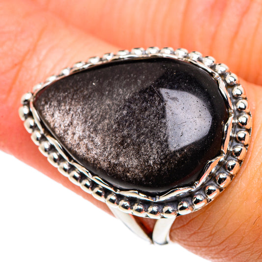 Gold Sheen Obsidian Rings handcrafted by Ana Silver Co - RING90290