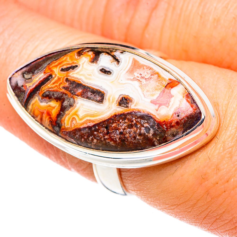Crazy Lace Agate Rings handcrafted by Ana Silver Co - RING90293