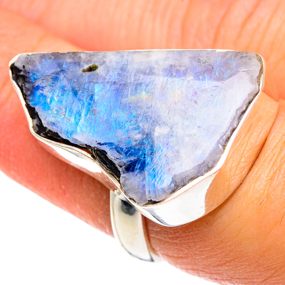 Rainbow Moonstone Rings handcrafted by Ana Silver Co - RING90307