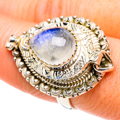 Rainbow Moonstone Rings handcrafted by Ana Silver Co - RING90310