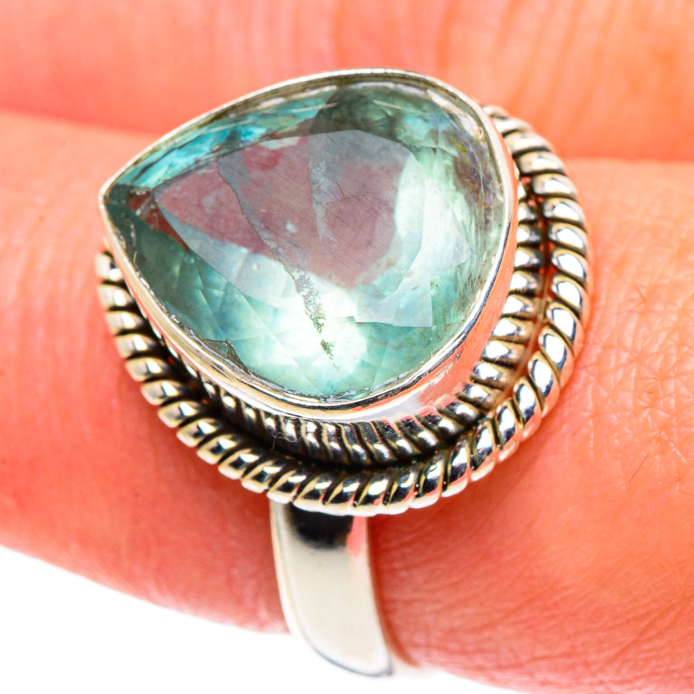 Blue Fluorite Rings handcrafted by Ana Silver Co - RING90326