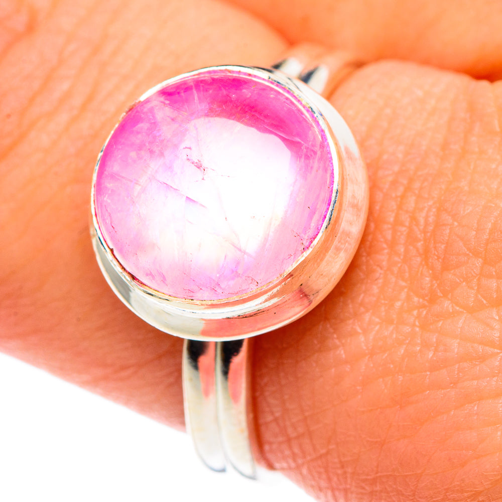 Pink Moonstone Rings handcrafted by Ana Silver Co - RING90330