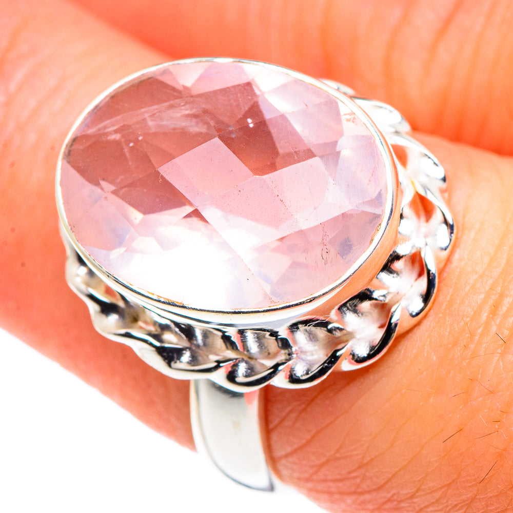 Rose Quartz Rings handcrafted by Ana Silver Co - RING90331