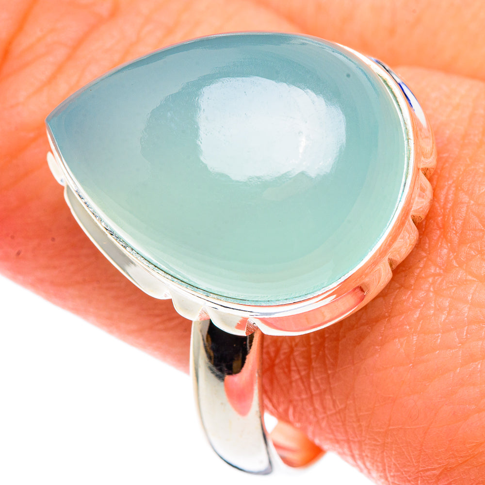 Aqua Chalcedony Rings handcrafted by Ana Silver Co - RING90347