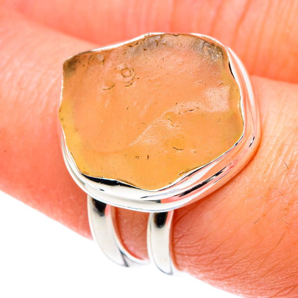 Libyan Desert Glass Rings handcrafted by Ana Silver Co - RING90359