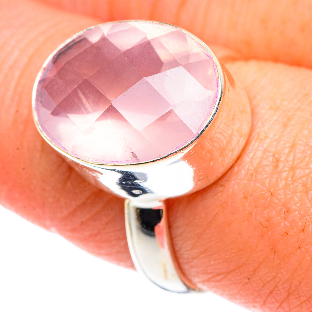 Rose Quartz Rings handcrafted by Ana Silver Co - RING90363
