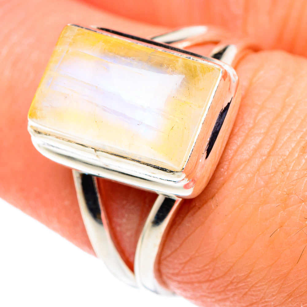 Yellow Moonstone Rings handcrafted by Ana Silver Co - RING90376