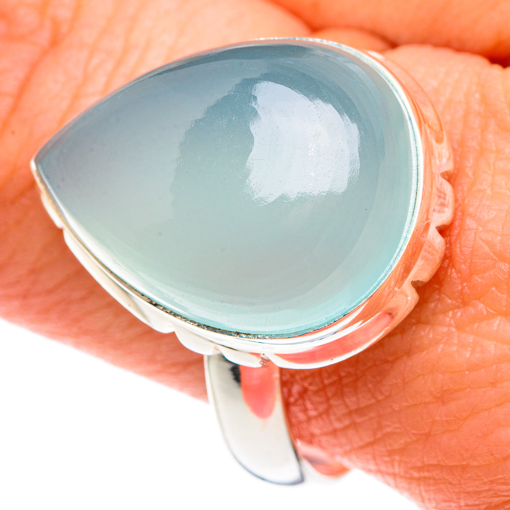 Aqua Chalcedony Rings handcrafted by Ana Silver Co - RING90380