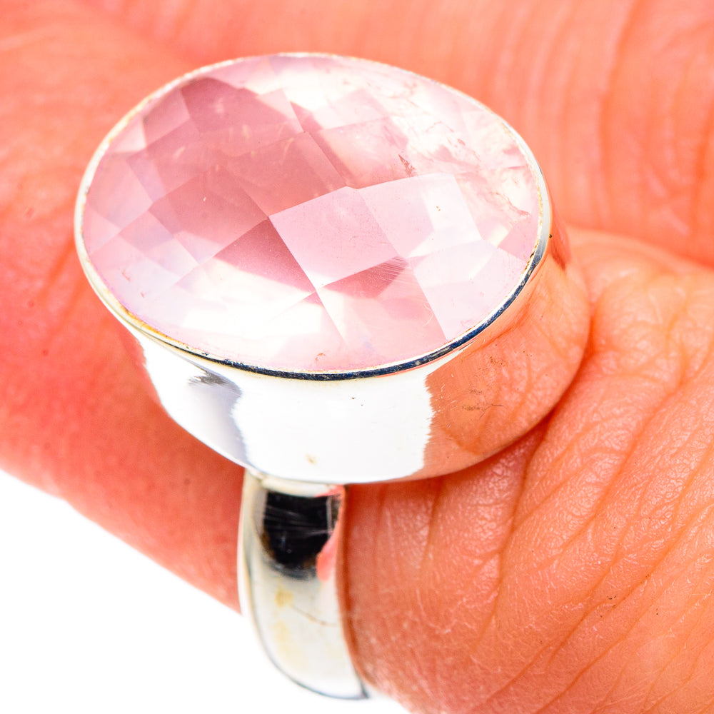 Rose Quartz Rings handcrafted by Ana Silver Co - RING90391