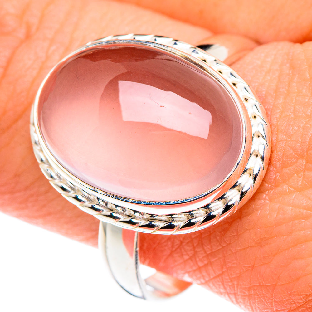 Rose Quartz Rings handcrafted by Ana Silver Co - RING90392