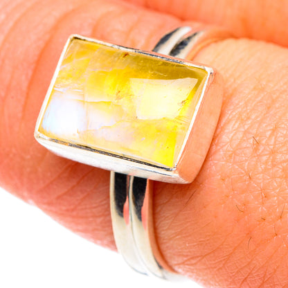 Yellow Moonstone Rings handcrafted by Ana Silver Co - RING90404