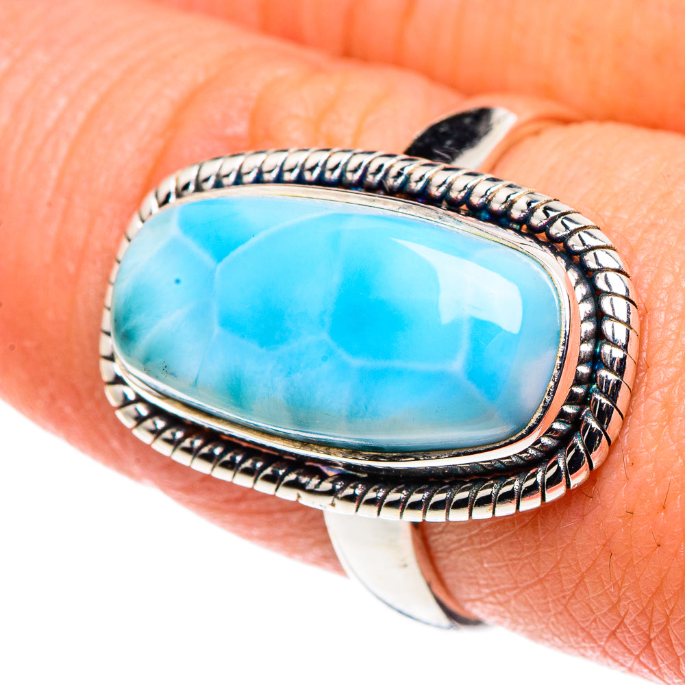 Larimar Rings handcrafted by Ana Silver Co - RING90407