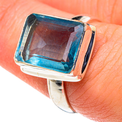 Blue Fluorite Rings handcrafted by Ana Silver Co - RING90410