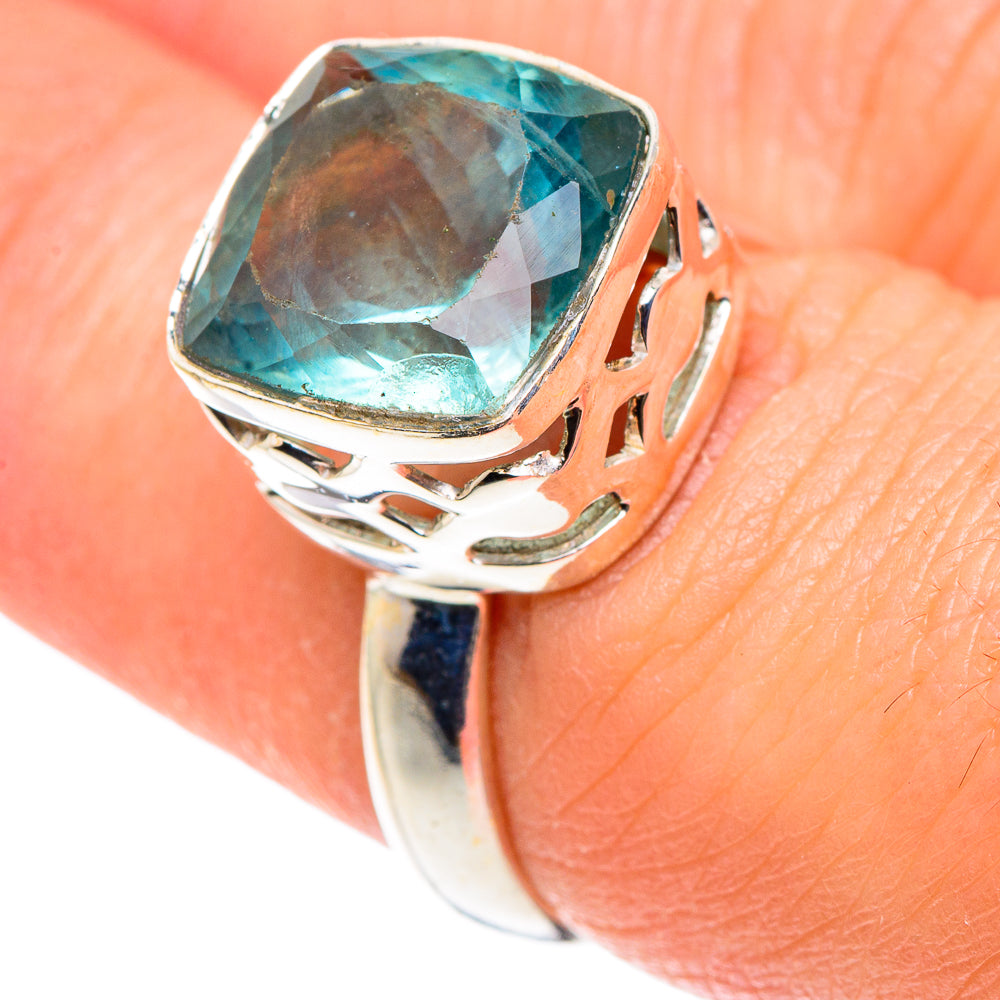 Blue Fluorite Rings handcrafted by Ana Silver Co - RING90415