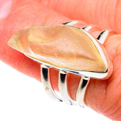 Libyan Desert Glass Rings handcrafted by Ana Silver Co - RING90417