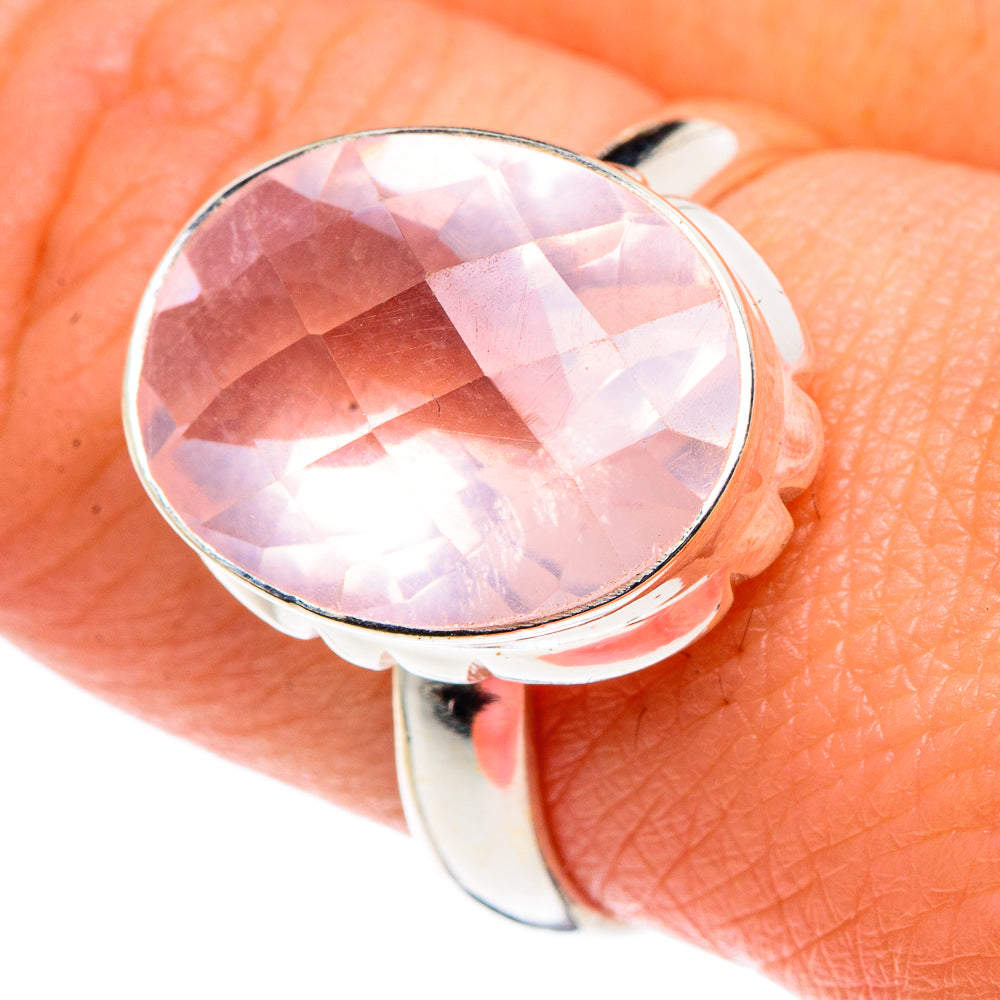 Rose Quartz Rings handcrafted by Ana Silver Co - RING90421