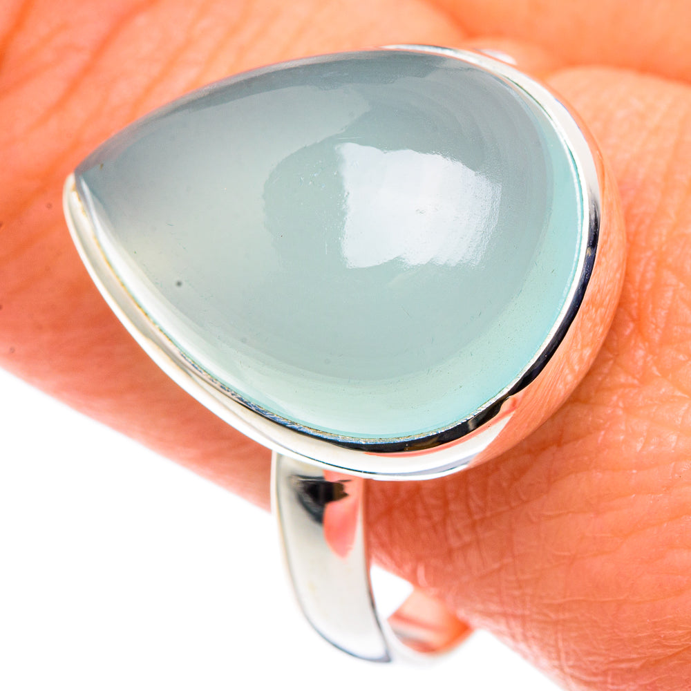 Aqua Chalcedony Rings handcrafted by Ana Silver Co - RING90430