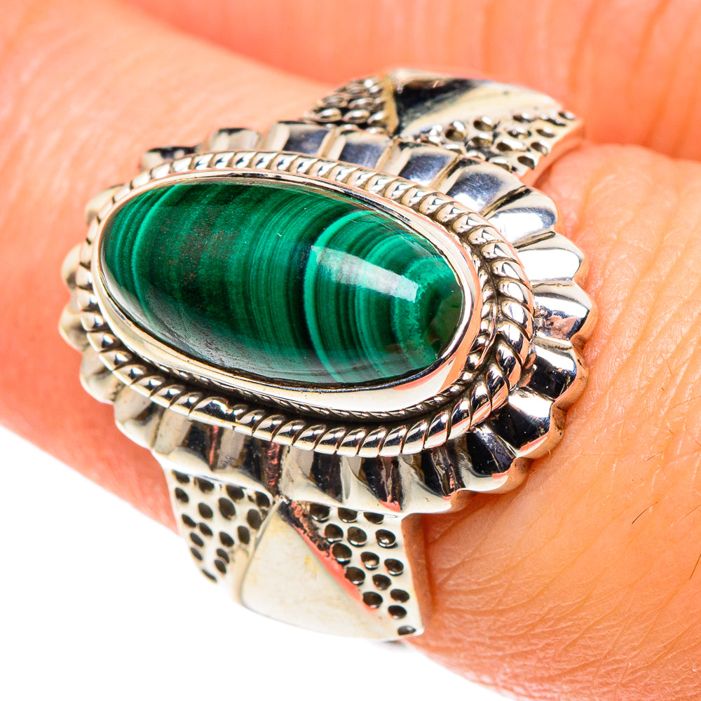 Malachite Rings handcrafted by Ana Silver Co - RING90436
