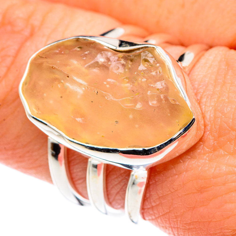 Libyan Desert Glass Rings handcrafted by Ana Silver Co - RING90441