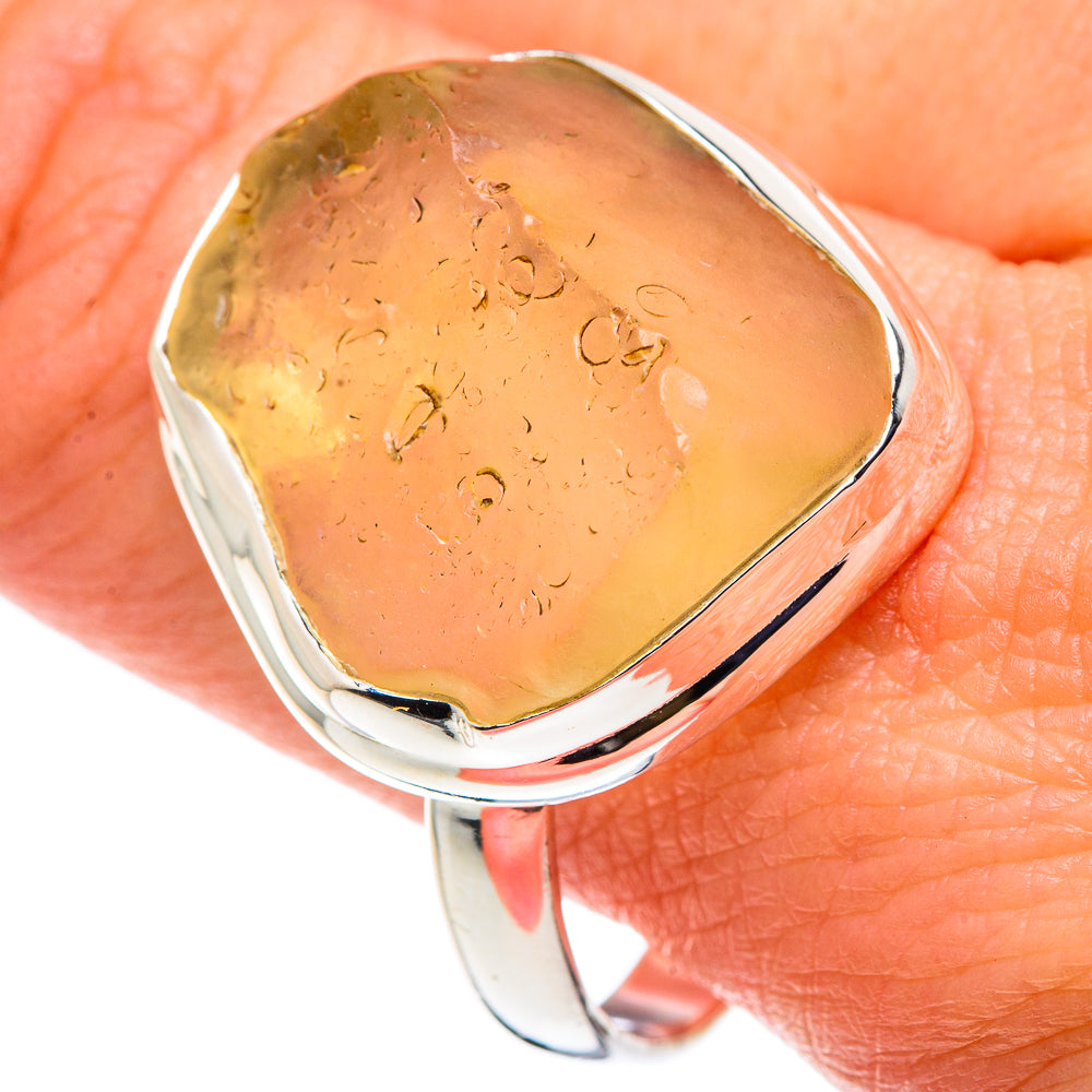 Libyan Desert Glass Rings handcrafted by Ana Silver Co - RING90442