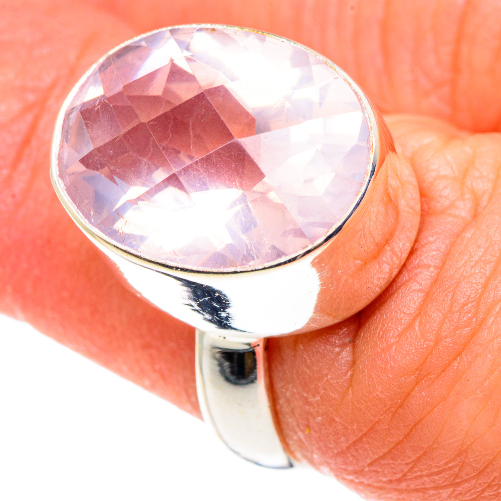 Rose Quartz Rings handcrafted by Ana Silver Co - RING90445