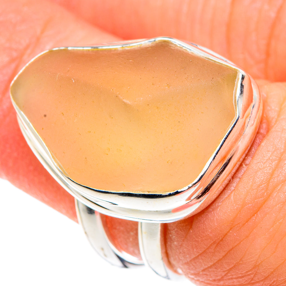 Libyan Desert Glass Rings handcrafted by Ana Silver Co - RING90465