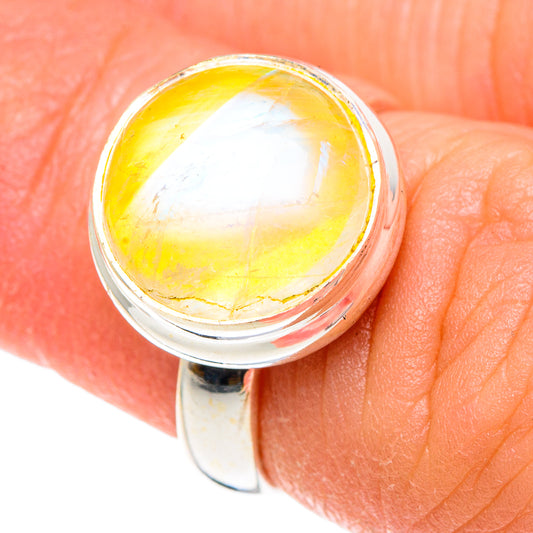 Yellow Moonstone Rings handcrafted by Ana Silver Co - RING90469