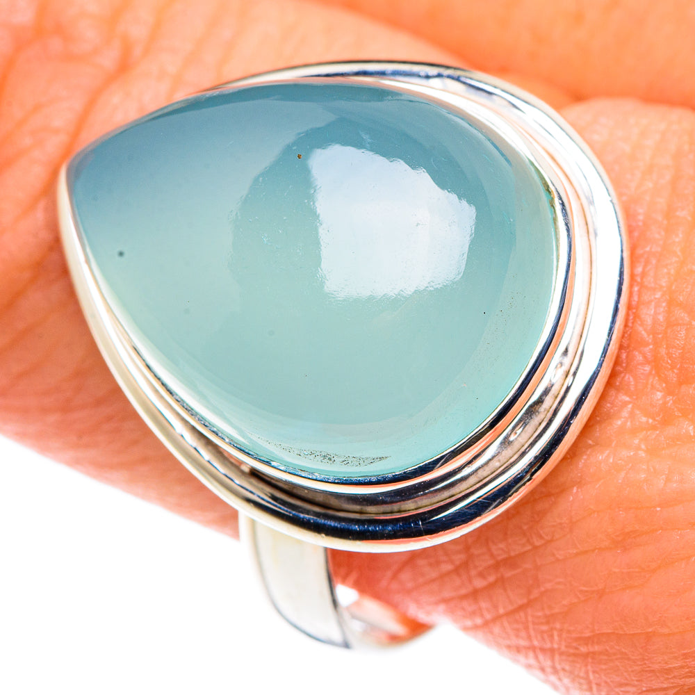Aqua Chalcedony Rings handcrafted by Ana Silver Co - RING90470