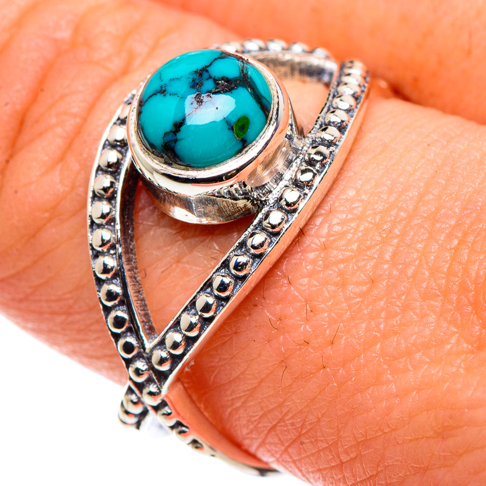 Tibetan Turquosie Rings handcrafted by Ana Silver Co - RING90472