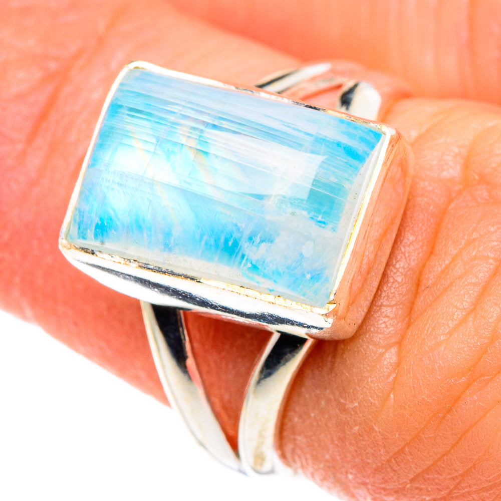 Rainbow Moonstone Rings handcrafted by Ana Silver Co - RING90477